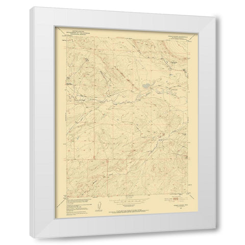 Poison Spider Wyoming Quad - USGS 1951 White Modern Wood Framed Art Print by USGS