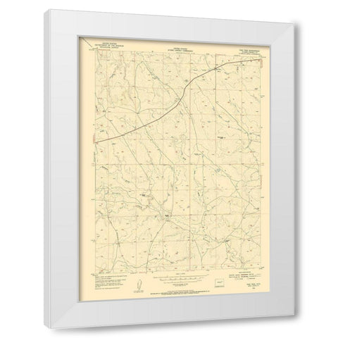 Pine Tree Wyoming Quad - USGS 1954 White Modern Wood Framed Art Print by USGS