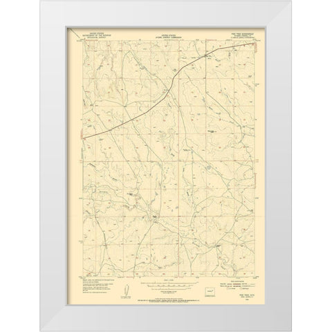 Pine Tree Wyoming Quad - USGS 1954 White Modern Wood Framed Art Print by USGS