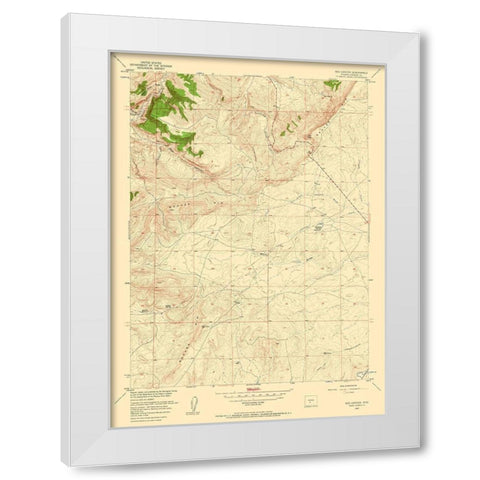 Red Canyon Wyoming Quad - USGS 1957 White Modern Wood Framed Art Print by USGS