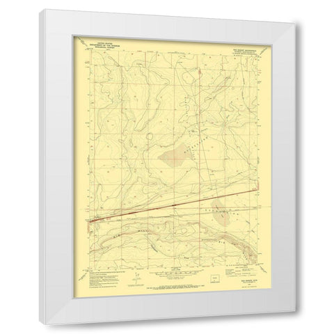 Red Desert Wyoming Quad - USGS 1970 White Modern Wood Framed Art Print by USGS