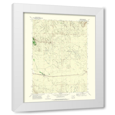 Rozet Wyoming Quad - USGS 1971 White Modern Wood Framed Art Print by USGS