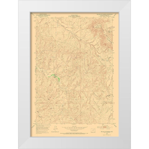 Rolling Pin Ranch Wyoming Quad - USGS 1953 White Modern Wood Framed Art Print by USGS