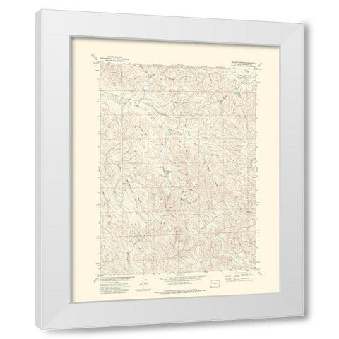 Truman Draw Wyoming Quad - USGS 1971 White Modern Wood Framed Art Print by USGS