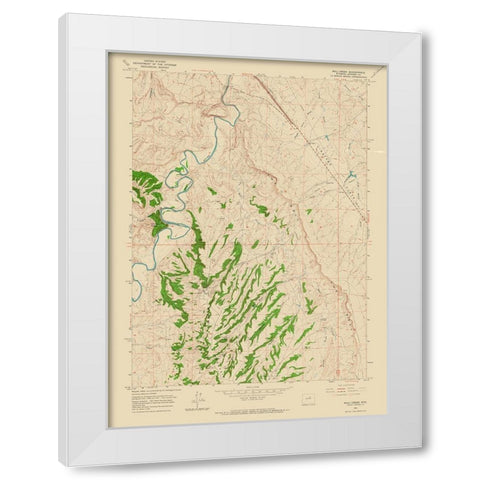Wall Creek Wyoming Quad - USGS 1961 White Modern Wood Framed Art Print by USGS