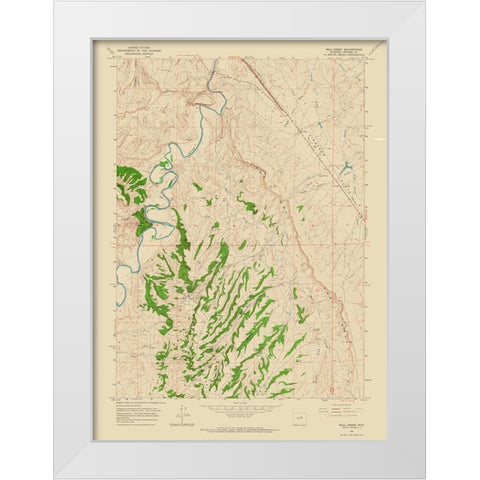 Wall Creek Wyoming Quad - USGS 1961 White Modern Wood Framed Art Print by USGS