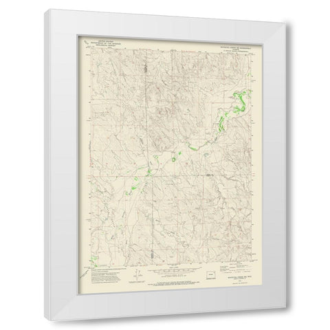 North East Whitetail Creek Wyoming Quad - USGS White Modern Wood Framed Art Print by USGS