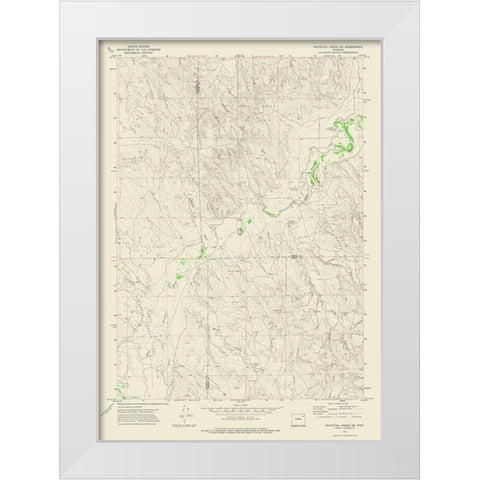 North East Whitetail Creek Wyoming Quad - USGS White Modern Wood Framed Art Print by USGS
