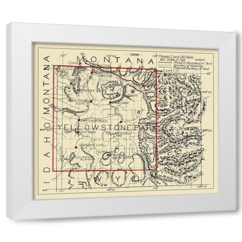 Yellowstone Proposed Hotel, Railroads - 1898 White Modern Wood Framed Art Print by Unknown
