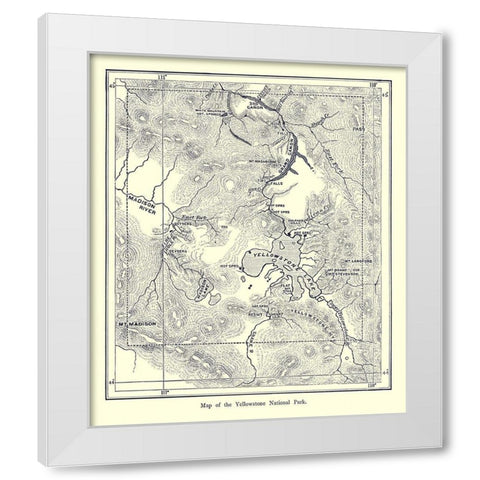 Yellowstone National Park, Wyoming - 1872 White Modern Wood Framed Art Print by Unknown