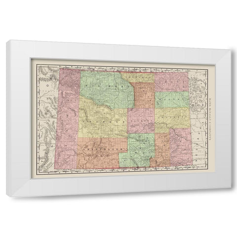 Wyoming - Rand McNally 1903 White Modern Wood Framed Art Print by Rand McNally