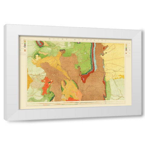 Colorado Rocky Mountains Wyoming - King 1876 White Modern Wood Framed Art Print by King