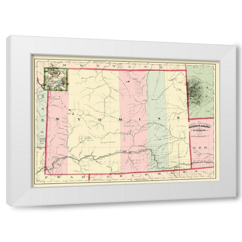 Wyoming - Asher 1874 White Modern Wood Framed Art Print by Asher