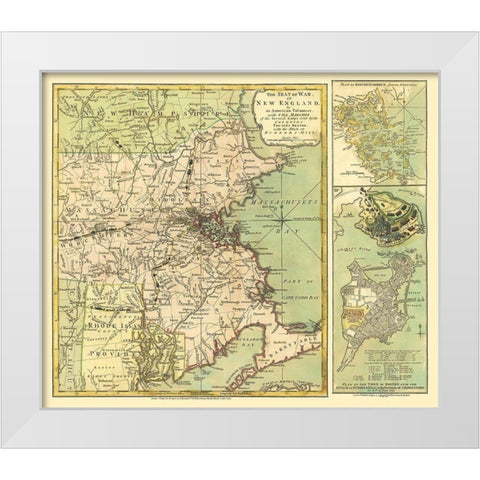 New England Seat of Revolutionary War - 1775 White Modern Wood Framed Art Print by Sayer