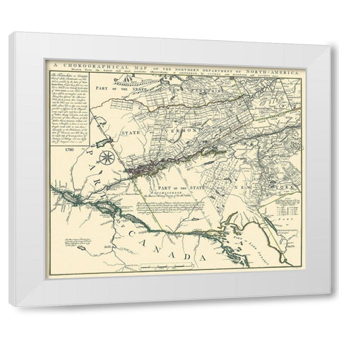 Northern Department of America - Covens 1780 White Modern Wood Framed Art Print by Covens