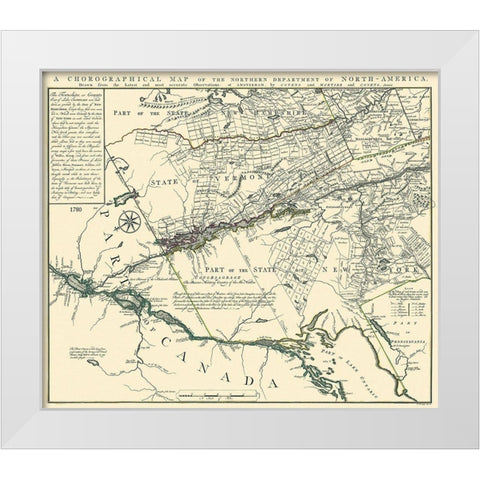 Northern Department of America - Covens 1780 White Modern Wood Framed Art Print by Covens