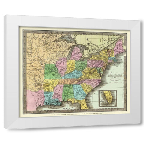 United States - Burr 1833 White Modern Wood Framed Art Print by Burr