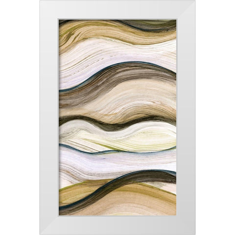 Wavelenght III White Modern Wood Framed Art Print by Brey