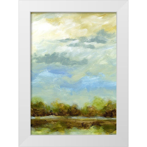 Blue Sky II White Modern Wood Framed Art Print by Brey
