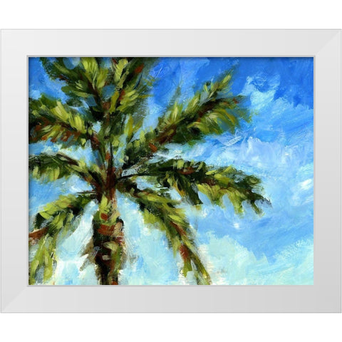 Island Palm I White Modern Wood Framed Art Print by Brey