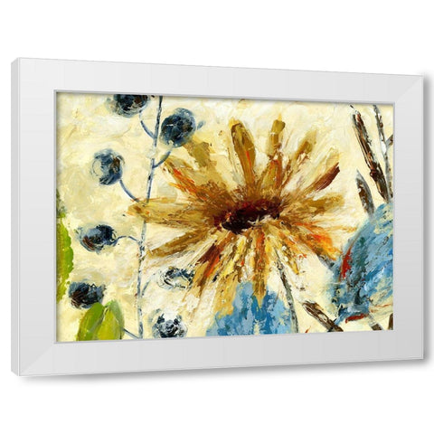 Textured Floral I White Modern Wood Framed Art Print by Brey