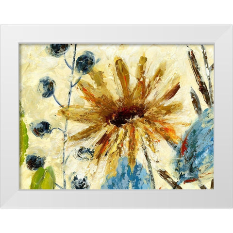 Textured Floral I White Modern Wood Framed Art Print by Brey