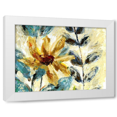 Textured Floral II White Modern Wood Framed Art Print by Brey