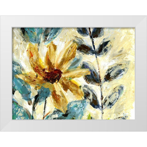 Textured Floral II White Modern Wood Framed Art Print by Brey