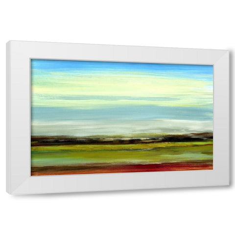 Seaview Landscape White Modern Wood Framed Art Print by Brey
