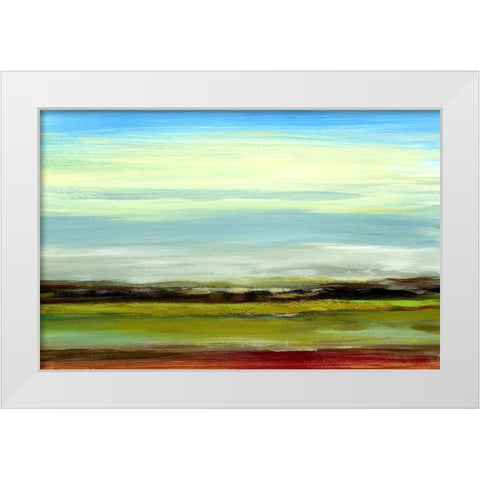 Seaview Landscape White Modern Wood Framed Art Print by Brey