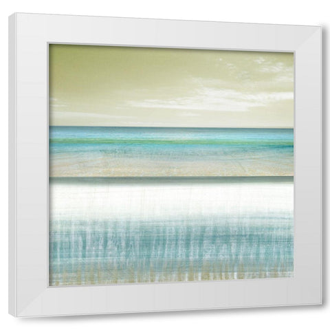 Sun and Sand White Modern Wood Framed Art Print by Brey