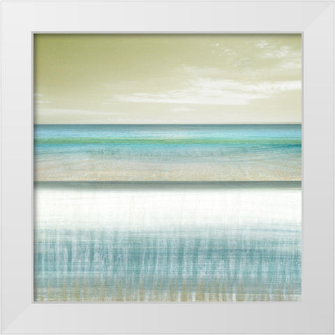 Sun and Sand White Modern Wood Framed Art Print by Brey