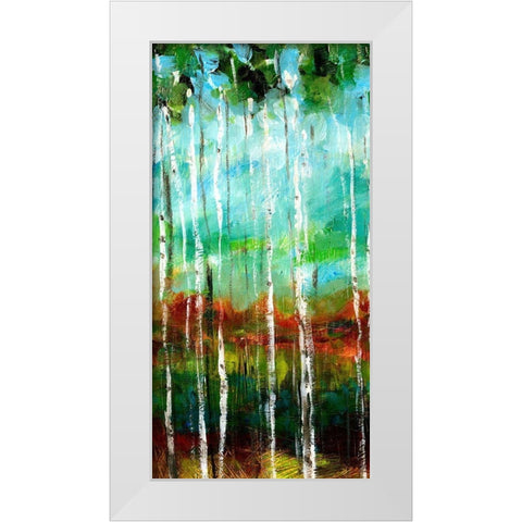 Treeline I White Modern Wood Framed Art Print by Brey