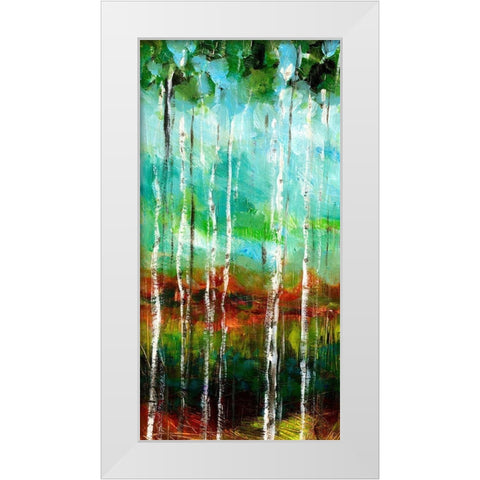Treeline II White Modern Wood Framed Art Print by Brey