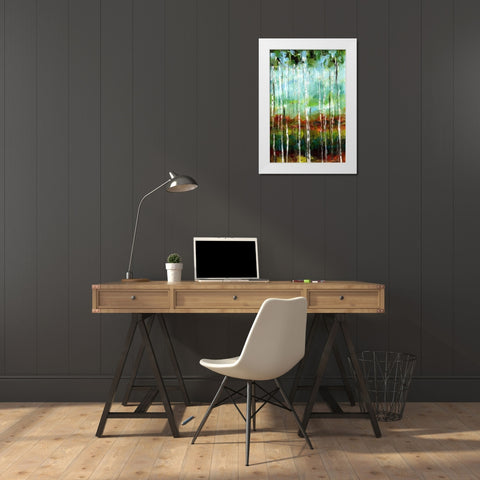 Treeline III White Modern Wood Framed Art Print by Brey