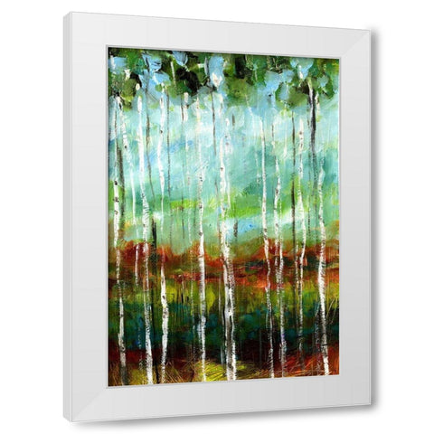 Treeline III White Modern Wood Framed Art Print by Brey