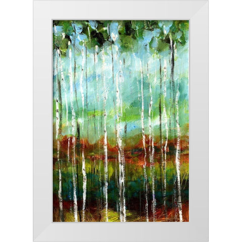 Treeline III White Modern Wood Framed Art Print by Brey
