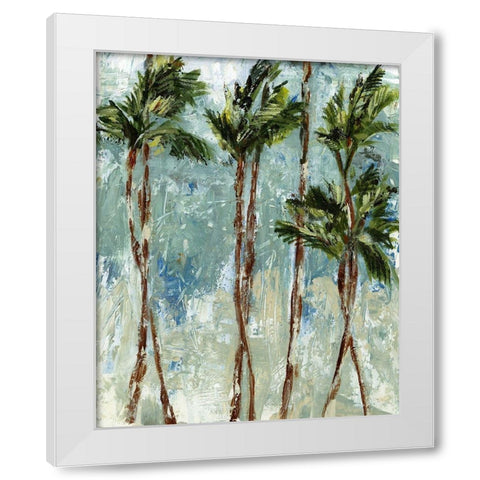 Palm Impressions White Modern Wood Framed Art Print by Brey