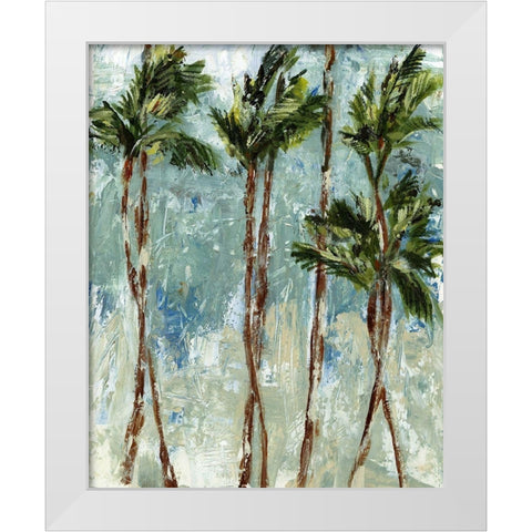 Palm Impressions White Modern Wood Framed Art Print by Brey