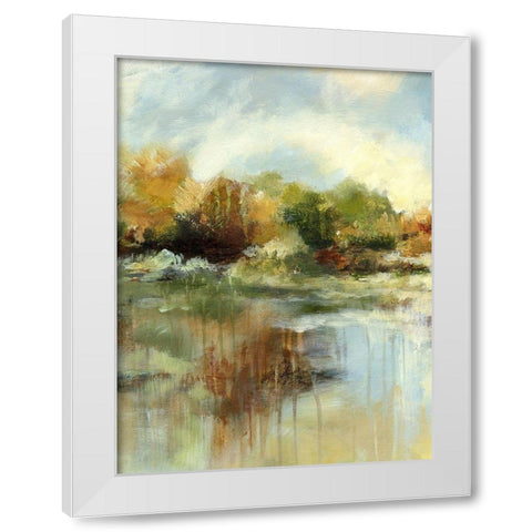 Autumn Pond II White Modern Wood Framed Art Print by Brey
