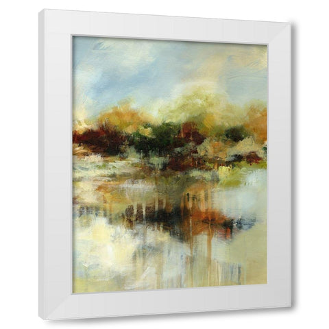 Autumn Pond III White Modern Wood Framed Art Print by Brey