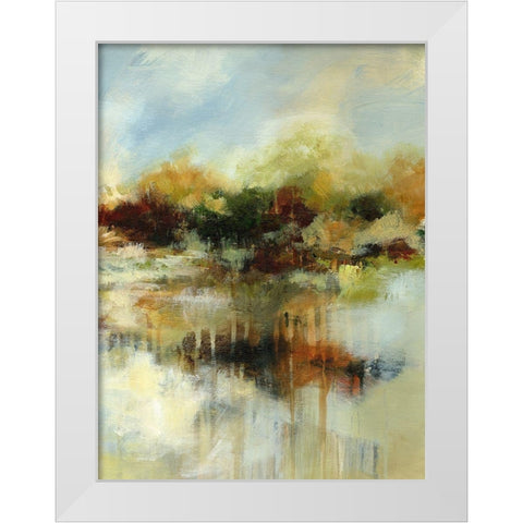 Autumn Pond III White Modern Wood Framed Art Print by Brey