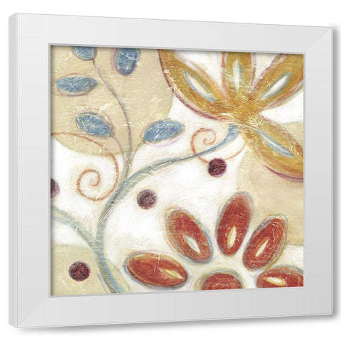 Floral Swirl II White Modern Wood Framed Art Print by Brey