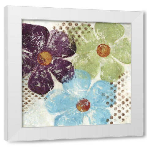 Floral Textures I White Modern Wood Framed Art Print by Brey