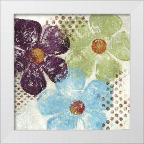 Floral Textures I White Modern Wood Framed Art Print by Brey