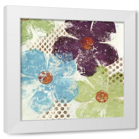 Floral Textures II White Modern Wood Framed Art Print by Brey