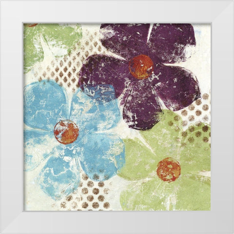 Floral Textures II White Modern Wood Framed Art Print by Brey