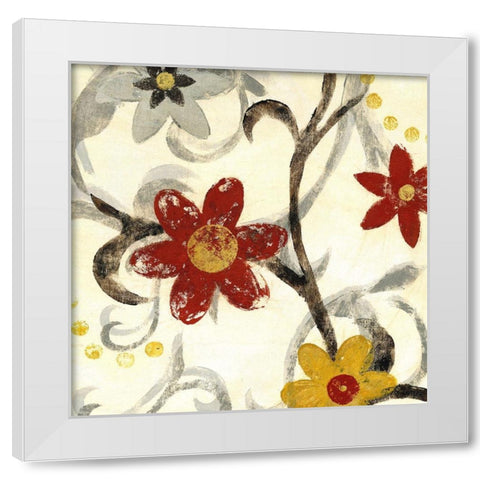 Floral Vines II White Modern Wood Framed Art Print by Brey
