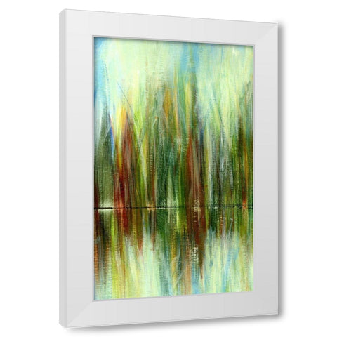 Pond Reflections I White Modern Wood Framed Art Print by Brey
