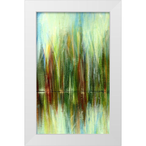 Pond Reflections I White Modern Wood Framed Art Print by Brey